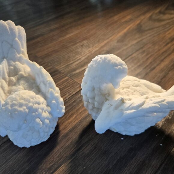 Vintage A.SANTINI (60s/70s) Set of Two Alabaster White Doves - Picture 6 of 6